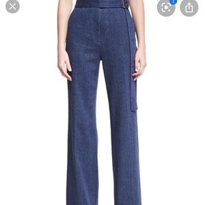 Natori - High Waisted Wide Leg Denim Trousers